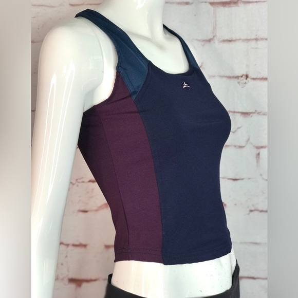 HANES Sport COOLMAX Racer Back Colorblock Workout Tank Navy Blue & Maroon Size S - Picture 3 of 15